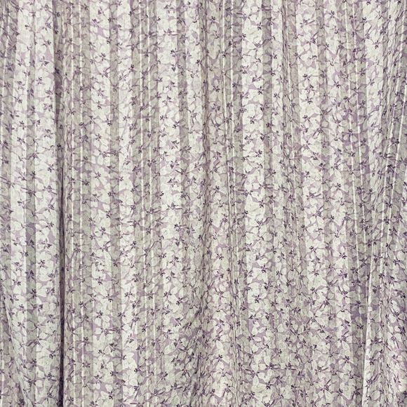 H&M Top Women’s Medium Purple Floral High Neck Long Sleeve Blouse Sheer Everyday - Picture 2 of 6